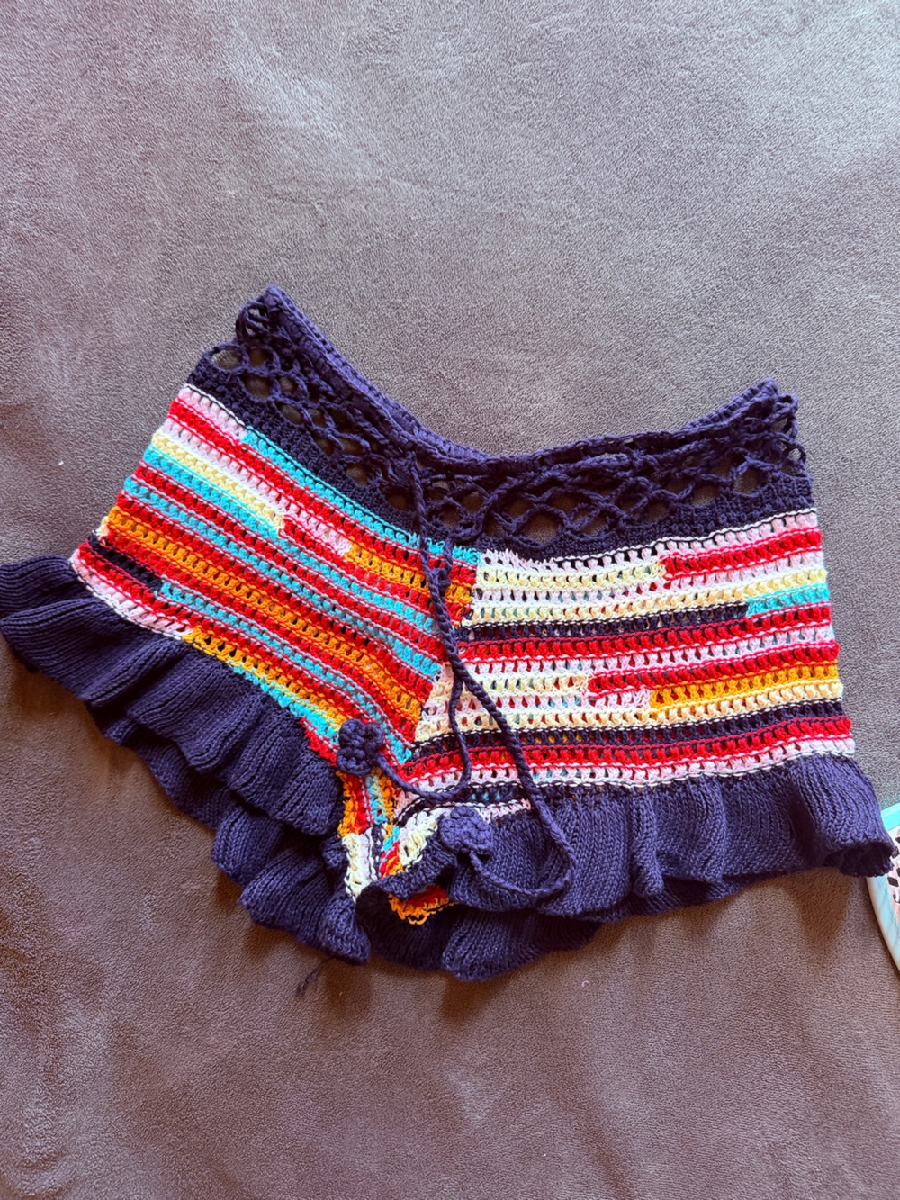 Crochet Striped Beach Skort in Multicolor - Picture 8 of 8